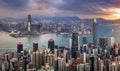Hong Kong cityscape panorama from Victoria peak, China - Asia Royalty Free Stock Photo