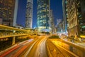 Hong Kong cityscape traffic street at night