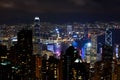 Hong Kong cityscape view from the Victoria peak at night Royalty Free Stock Photo