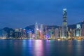 Hong Kong cityscape waterfront over Victoria harbou Royalty Free Stock Photo