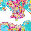 Hong Kong Colorful Map