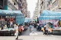 24-4-2022, Hong Kong: During the Covid period, The famous business shopping area in the downtown of Mong Kok, Hong Kong Royalty Free Stock Photo