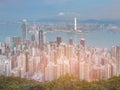 Hong Kong crowd residence and central business area Royalty Free Stock Photo