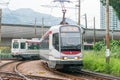 Hong Kong MTR Light Rail. The system operates over 1435mm standard gauge gauge track in Hong Kong.