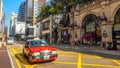 HONG KONG - DEC 10: Hong Kong Urban red Toyota Crown Confort YXS10 four seats taxi on Dec 10, 2016 in Hong Kong Island