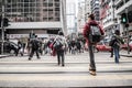 People walks across the street, Causeway Bay in Hong Kong