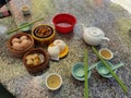 Hong Kong Dim Sum Tai Mo Shan Duen Kee Chinese Restaurant Yum Cha Tea Party Cantonese Cuisine Nature Scenery. Royalty Free Stock Photo