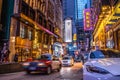 Hong Kong - Evening Time on a Street in Soho Royalty Free Stock Photo