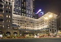 Hong Kong famous luxury Hotel Peninsula by night Royalty Free Stock Photo