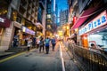 Hong Kong Famous Nightlife place - Lan Kwai Fong Royalty Free Stock Photo