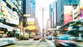 Busy street with traffic jam on rush hour in Hong Kong city Royalty Free Stock Photo