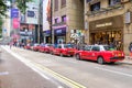 Red Taxis on the street on Febuary 10, 2017 in Hong Kong. Over 90% daily travelers use public transport. Royalty Free Stock Photo