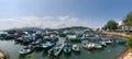 Fishing boats resting in harbor. Royalty Free Stock Photo