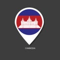 Cambodia flag check-in icon with name of city