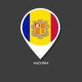 Andorra flag check-in icon with name of city