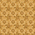 Hong Kong flag element golden seamless pattern