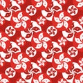 Hong Kong flag icon symmetry seamless pattern