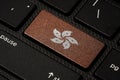 Hong kong flag print screen on laptop computer button keyboard Royalty Free Stock Photo