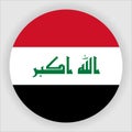 Iraq Flat Rounded Flag Vector