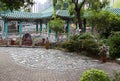 Hong Kong. The garden near the Chinese temple. Royalty Free Stock Photo