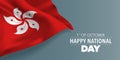 Hong Kong happy national day greeting card, banner with template text vector illustration Royalty Free Stock Photo