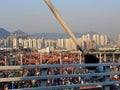 Hong Kong Harbour Port Containers Goods Shipping Logistics Transportation Heavy Duty Machinery Facility