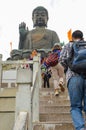 HONG KONG,HONG KONG - December 8, 2013:Tian Tan Giant Buddha from Po Lin Monastery, Lantau Island in Hong Kong. Royalty Free Stock Photo