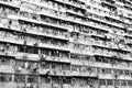Hong Kong housing in black and white