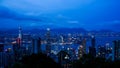 Hong Kong iconic night view from Victoria peak, Beautiful light Royalty Free Stock Photo