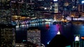 Hong Kong iconic night view from Victoria peak, Beautiful light Royalty Free Stock Photo