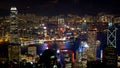 Hong Kong iconic night view from Victoria peak, Beautiful light Royalty Free Stock Photo