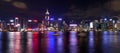 Hong Kong Island Central City Skyline at Night Royalty Free Stock Photo