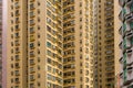 Close-up to a densely populated apartment buildings in Hong Kong Royalty Free Stock Photo