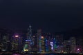 Hong kong island city nightscape as seen from kowloon side of Hong Kong