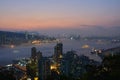 Hong Kong Island and kowloon night scene Royalty Free Stock Photo