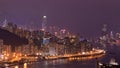 Hong Kong Island and kowloon night scene Royalty Free Stock Photo