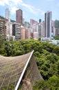 View of mid-levels and the Edward Youde Aviary from Hong Kong Park Royalty Free Stock Photo