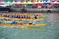 Dragon boat contest is begin for the duanwu festival.
