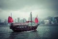 HONG KONG, JUNE 05, 2018 : Traditional Chinese wooden sailing sh Royalty Free Stock Photo