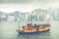 HONG KONG, JUNE 05, 2018 : Traditional Chinese wooden sailing sh Royalty Free Stock Photo