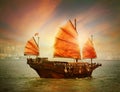 Hong Kong junk boat Royalty Free Stock Photo