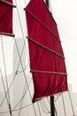 Hong Kong Junk Boat Canvas Sail and Rigging Royalty Free Stock Photo