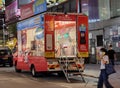 Hong Kong Kowloon Mongkok City Mobile Vehicle Company Street Car Parking Advertising Truck Transportation