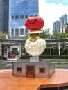 Hong Kong Kowloon Tusen Wan Town Hall Kila Cheung Sculpture Outdoor Homeward Bound Tomato Avocado Egg Breakfast