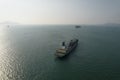 Lung Kwu Tan cargo ship outlay transportation drone Shot