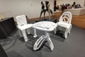 Hong Kong M+ Museum Designer Furniture Front Laser-sintered 3D Print Nylon Acrylic Paint Chair Table Set Design Unit