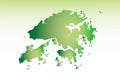 Hong Kong map using green color with dark and light effect vector on light background