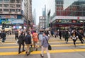 People in Hong Kong near iSquare shopping centre Royalty Free Stock Photo