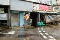 Shek o village old restaurant at rainy day in Hong Kong Royalty Free Stock Photo