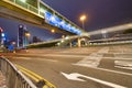 HONG KONG - MAY 4, 2014: City streets and traffic at night. Hong Kong hosts 15 million tourists annually Royalty Free Stock Photo